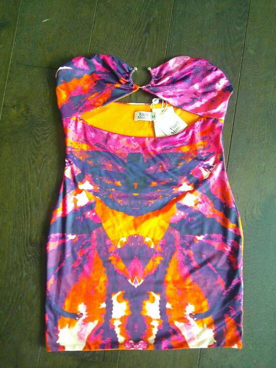 Tiger Mist Dresses & Skirts - NWT Tiger Mist Pink & Orange Bodycon Strapless Dress